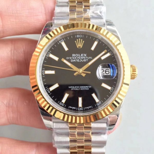 Replica Rolex Datejust II 116333 41MM EW Stainless Steel & Yellow Gold Black Dial Luxury 3235