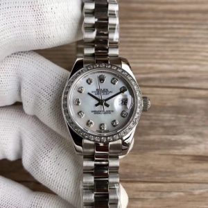 Replica Rolex Lady Datejust 28 279136RBR 28MM WF Stainless Steel & Diamonds Mother Of Pearl Dial Luxury 2671