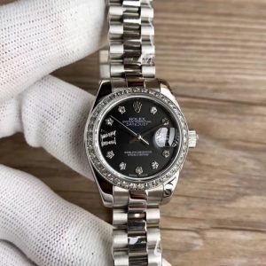 Replica Rolex Lady Datejust 28 279136RBR 28MM WF Stainless Steel & Diamonds Black Dial Luxury 2671
