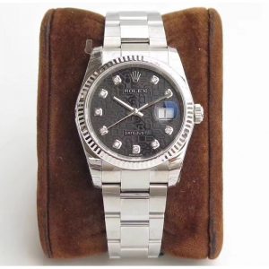 Replica Rolex Datejust 36MM 116234 DJ Stainless Steel 904L Black Anniversary Jubilee Dial Luxury 3135