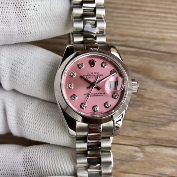 Replica Rolex Lady Datejust 28 279160 28MM WF Stainless Steel Pink Mother Of Pearl Dial Luxury 2671