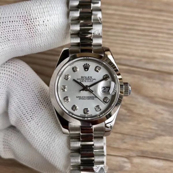 Replica Rolex Lady Datejust 28 279166 28MM WF Stainless Steel Silver Dial Luxury 2671