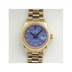 Replica Rolex Lady Datejust 28 279165 28MM BP Rose Gold Blue Dial Luxury 2671