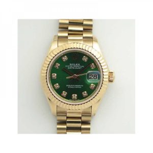 Replica Rolex Lady Datejust 28 279165 28MM BP Rose Gold Green Dial Luxury 2671