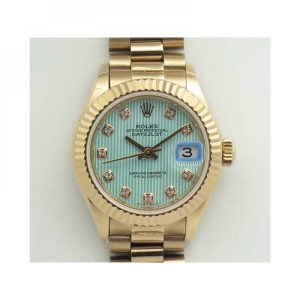 Replica Rolex Lady Datejust 28 279165 28MM BP Rose Gold Ice Blue Dial Luxury 2671