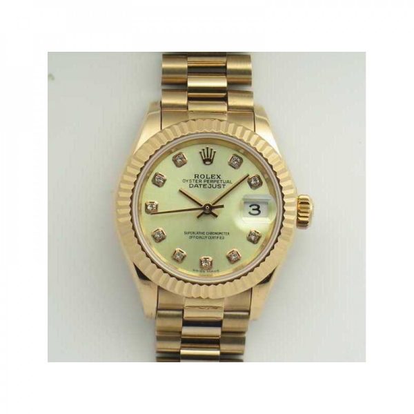 Replica Rolex Lady Datejust 28 279165 28MM BP Rose Gold Yellow Mother Of Pearl Dial Luxury 2671