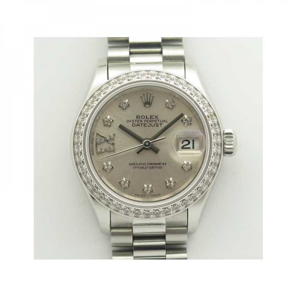 Replica Rolex Lady Datejust 28 279136RBR 28MM BP Stainless Steel & Diamonds Silver Dial Luxury 2671