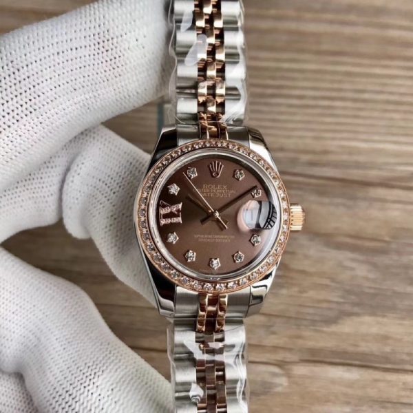 Replica Rolex Lady Datejust 28 279381RBR 28MM WF Stainless Steel & Rose Gold Chocolate Dial Luxury 2671