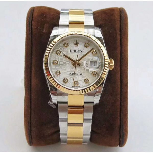 Replica Rolex Datejust 36MM 116234 DJ Stainless Steel 904L & Yellow Gold Silver Anniversary Jubilee Dial Luxury 3135