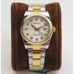 Replica Rolex Datejust 36MM 116234 DJ Stainless Steel 904L & Yellow Gold Silver Anniversary Jubilee Dial Luxury 3135