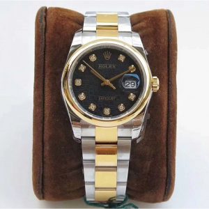 Replica Rolex Datejust 36MM 116234 DJ Stainless Steel 904L & Yellow Gold Black Anniversary Jubilee Dial Luxury 3135