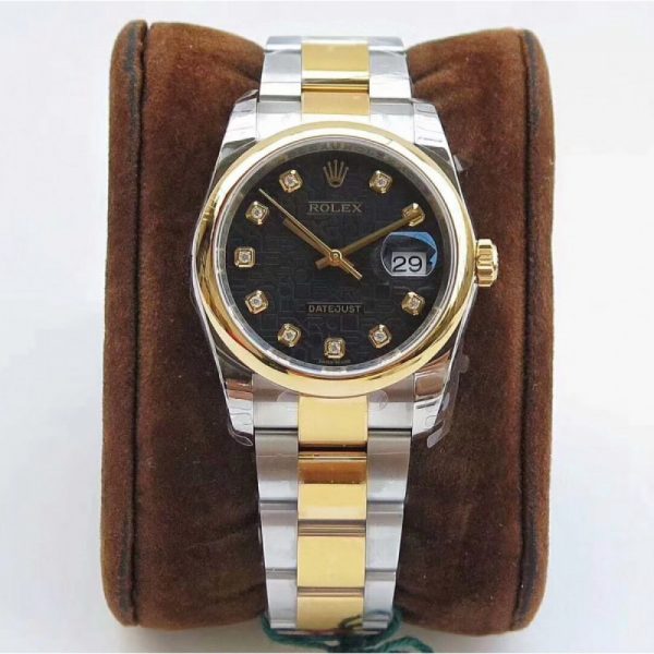 Replica Rolex Datejust 36MM 116234 DJ Stainless Steel 904L & Yellow Gold Black Anniversary Jubilee Dial Luxury 3135