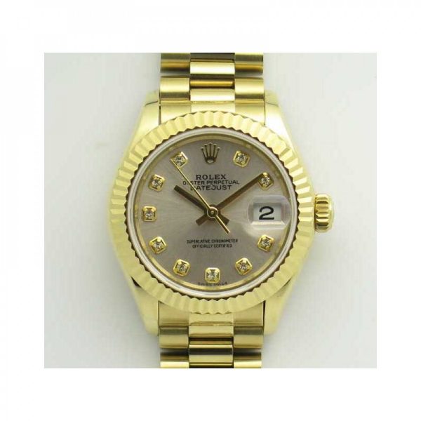 Replica Rolex Lady Datejust 28 279178 28MM BP Yellow Gold Silver Dial Luxury 2671