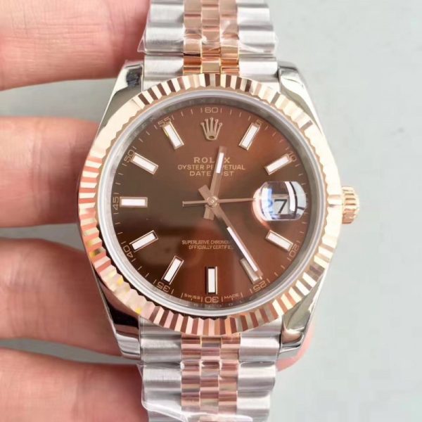 Replica Rolex Datejust II 116333 41MM N Stainless Steel & 18K Rose Gold Wrapped Chocolate Dial Luxury 3235