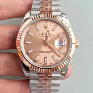 Replica Rolex Datejust II 116333 41MM N Stainless Steel & 18K Rose Gold Wrapped Pink Dial Luxury 3235