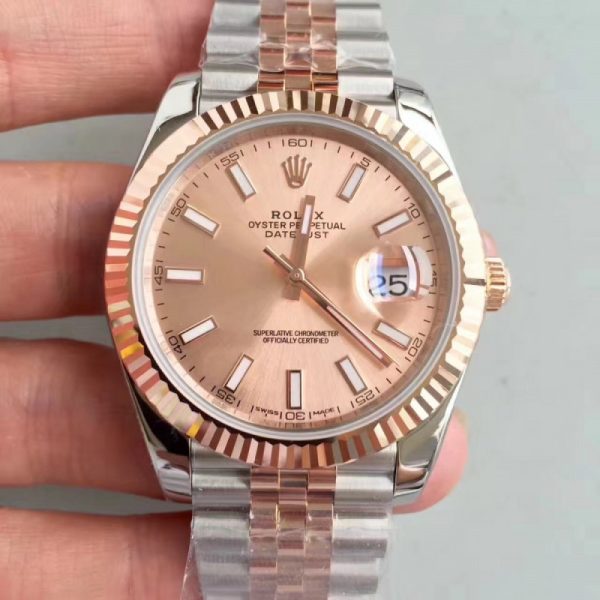 Replica Rolex Datejust II 116333 41MM N Stainless Steel & 18K Rose Gold Wrapped Pink Dial Luxury 3235
