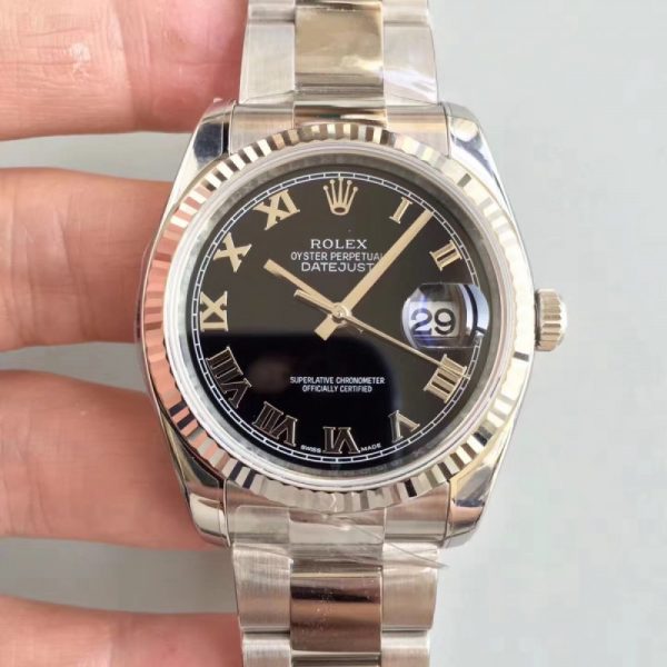 Replica Rolex Datejust 36MM 116234 AR Stainless Steel 904L Black Dial Luxury 3135