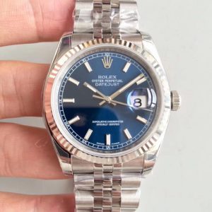 Replica Rolex Datejust 36MM 116234 AR Stainless Steel 904L Blue Dial Luxury 3135