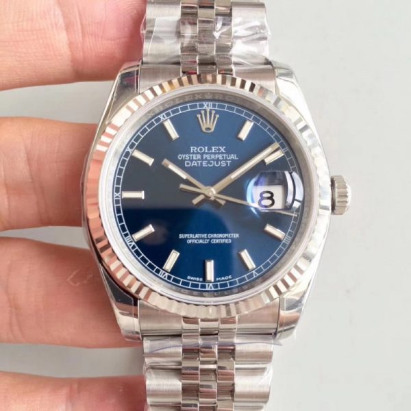 Replica Rolex Datejust 36MM 116234 AR Stainless Steel 904L Blue Dial Luxury 3135