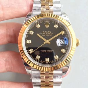Replica Rolex Datejust II 116333 41MM EW Stainless Steel & Yellow Gold Black Dial Luxury 3235