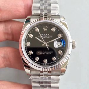 Replica Rolex Datejust 36MM 116234 MIT Stainless Steel 904L Black Dial Luxury 3135