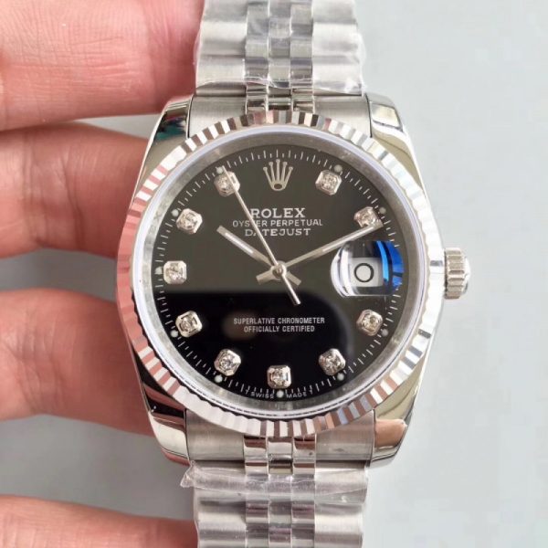 Replica Rolex Datejust 36MM 116234 MIT Stainless Steel 904L Black Dial Luxury 3135