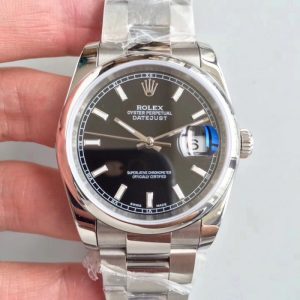 Replica Rolex Datejust 36MM 116234 MIT Stainless Steel 904L Black Dial Luxury 3135