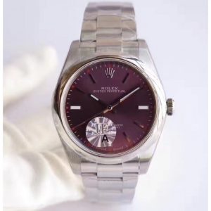 Replica Rolex Oyster Perpetual 39 114300 JF Stainless Steel Red Dial Luxury 3132