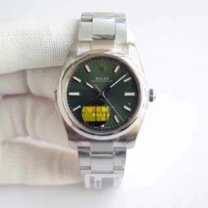 Replica Rolex Oyster Perpetual 34 114300 2018 UB Stainless Steel Green Dial Luxury 2836-2
