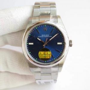 Replica Rolex Oyster Perpetual 34 114300 2018 UB Stainless Steel Blue Dial Luxury 2836-2