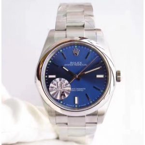 Replica Rolex Oyster Perpetual 39 114300 JF Stainless Steel Blue Dial Luxury 3132
