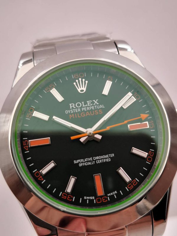 Replica Rolex Milgauss 116400GV JF Stainless Steel Black Dial Luxury 3131 - Image 4
