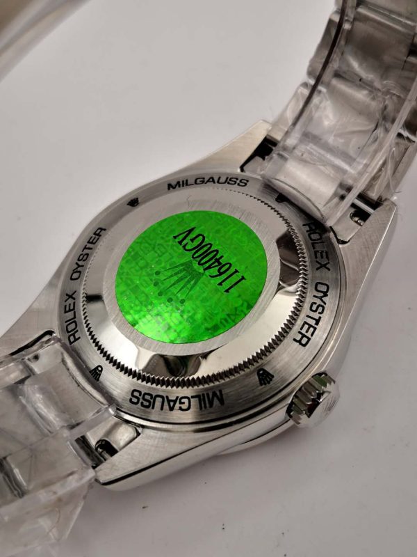 Replica Rolex Milgauss 116400GV JF Stainless Steel Black Dial Luxury 3131 - Image 8